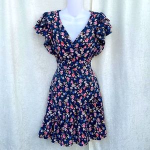 Rachel Rachel Roy Blue Floral Ruffle Dress